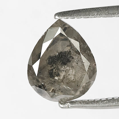 1.91 CT Pear Salt and Pepper Diamond | Natural Black Gray Pear Cut Loose Diamond | Ethical Engagement Ring Stone
