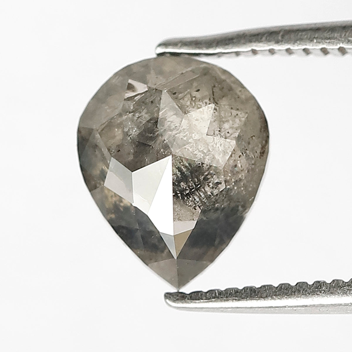 1.91 CT Pear Salt and Pepper Diamond | Natural Black Gray Pear Cut Loose Diamond | Ethical Engagement Ring Stone