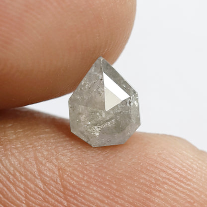 0.71 CT Modified Shield Shape Salt and Pepper Diamond 6.60 MM Loose Natural misty white Color Diamond