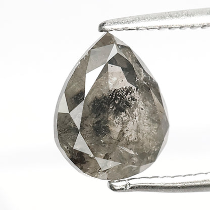 1.91 CT Pear Salt and Pepper Diamond | Natural Black Gray Pear Cut Loose Diamond | Ethical Engagement Ring Stone