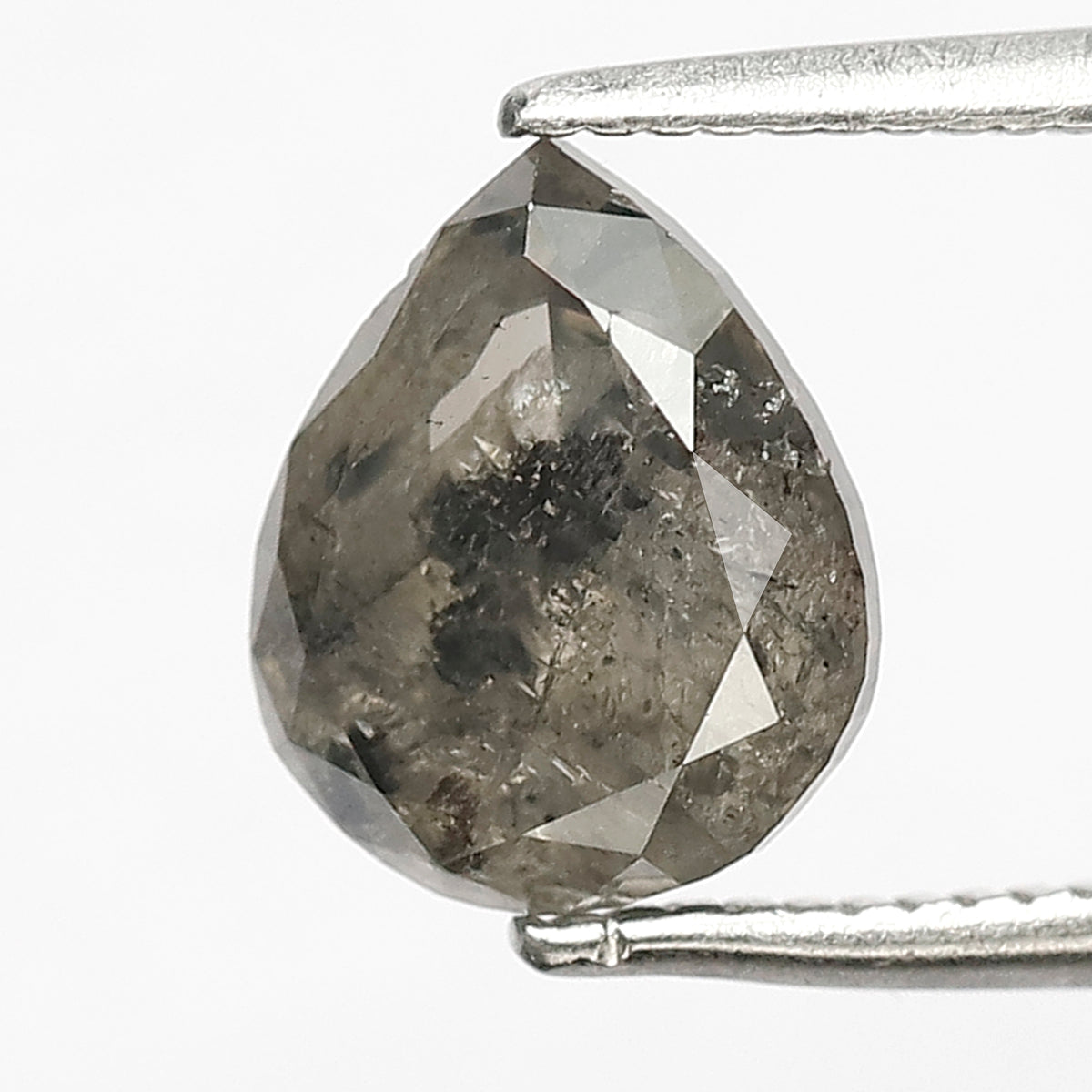 1.91 CT Pear Salt and Pepper Diamond | Natural Black Gray Pear Cut Loose Diamond | Ethical Engagement Ring Stone