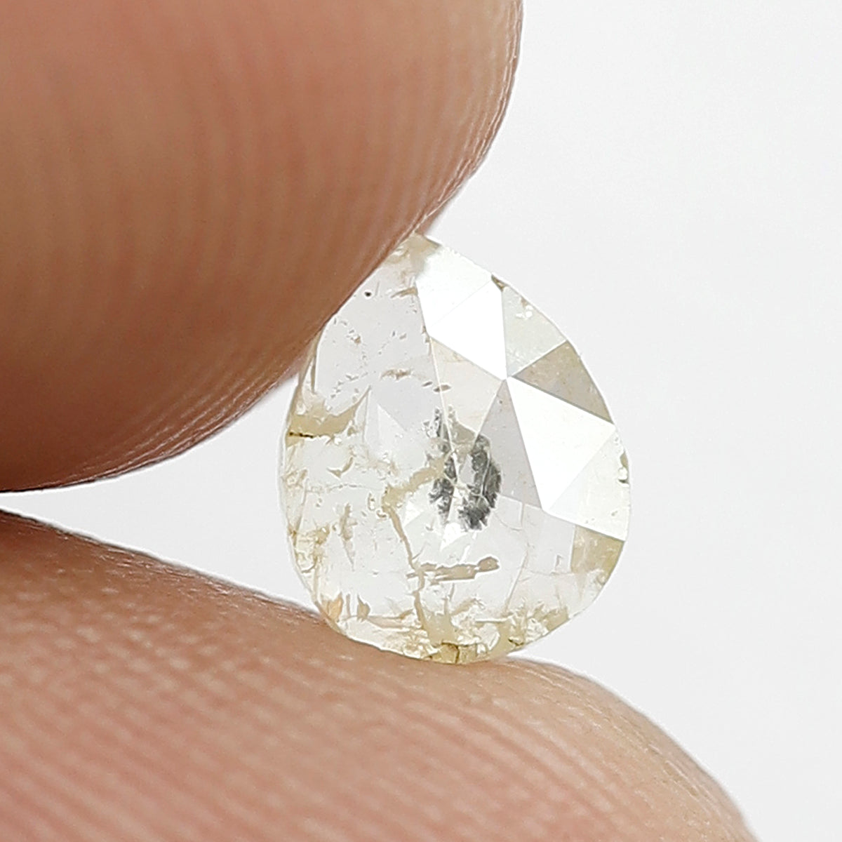 Natural Pear Shape 0.43 CT Loose Diamond, 6.20 x 4.90 mm Yellowish Ethical Rustic Diamond For Pear Diamond Ring