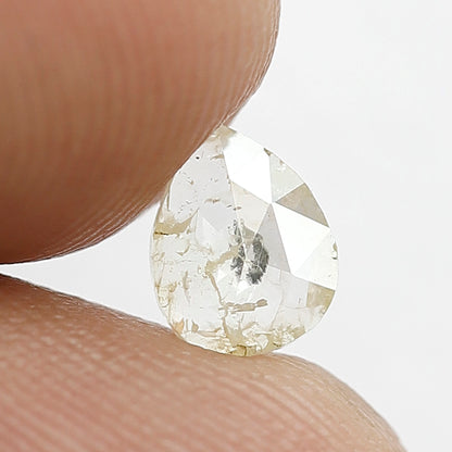Natural Pear Shape 0.43 CT Loose Diamond, 6.20 x 4.90 mm Yellowish Ethical Rustic Diamond For Pear Diamond Ring
