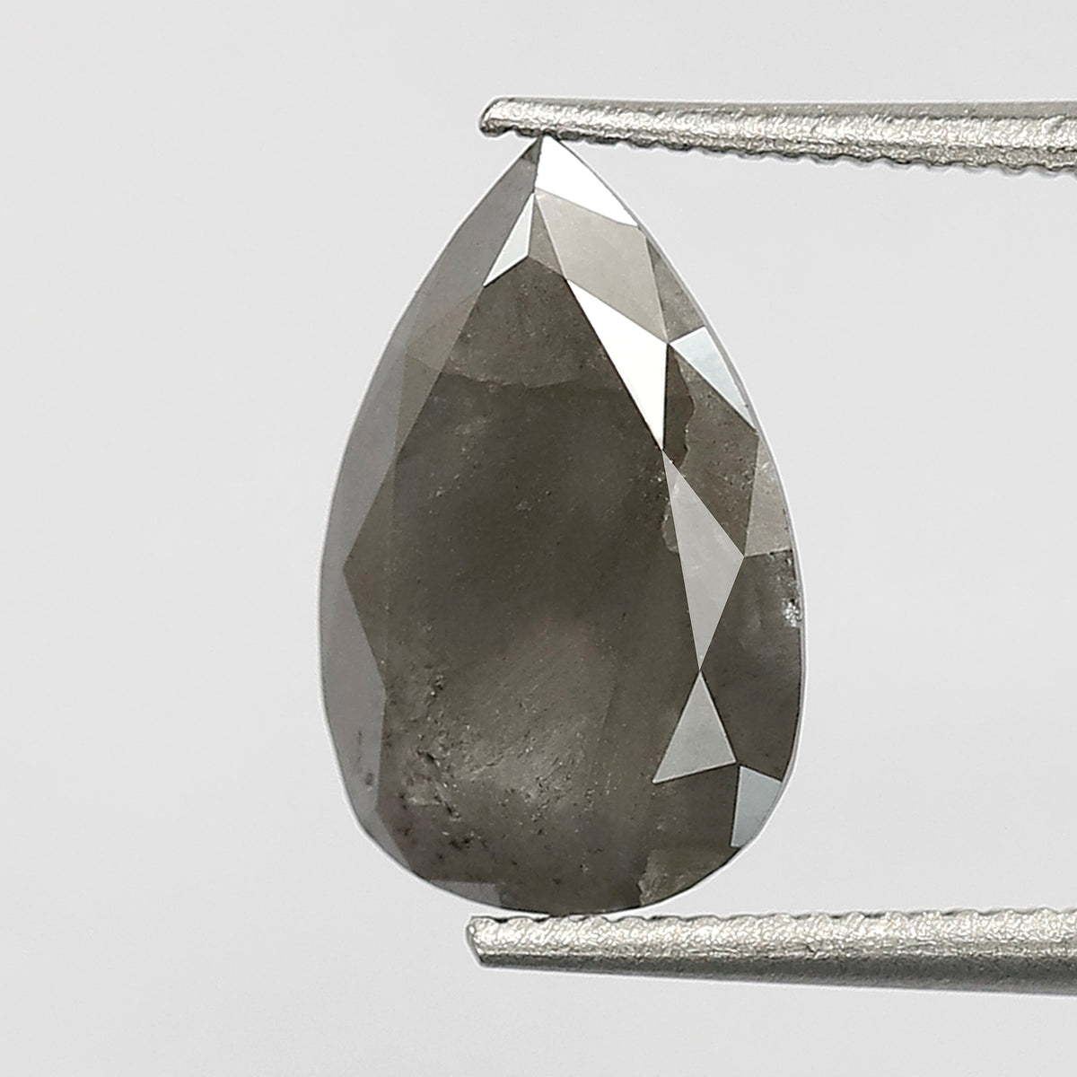1.96 CT Pear Shape Salt and Pepper Diamond 11.50 MM Loose Natural Grey Black Color Diamond