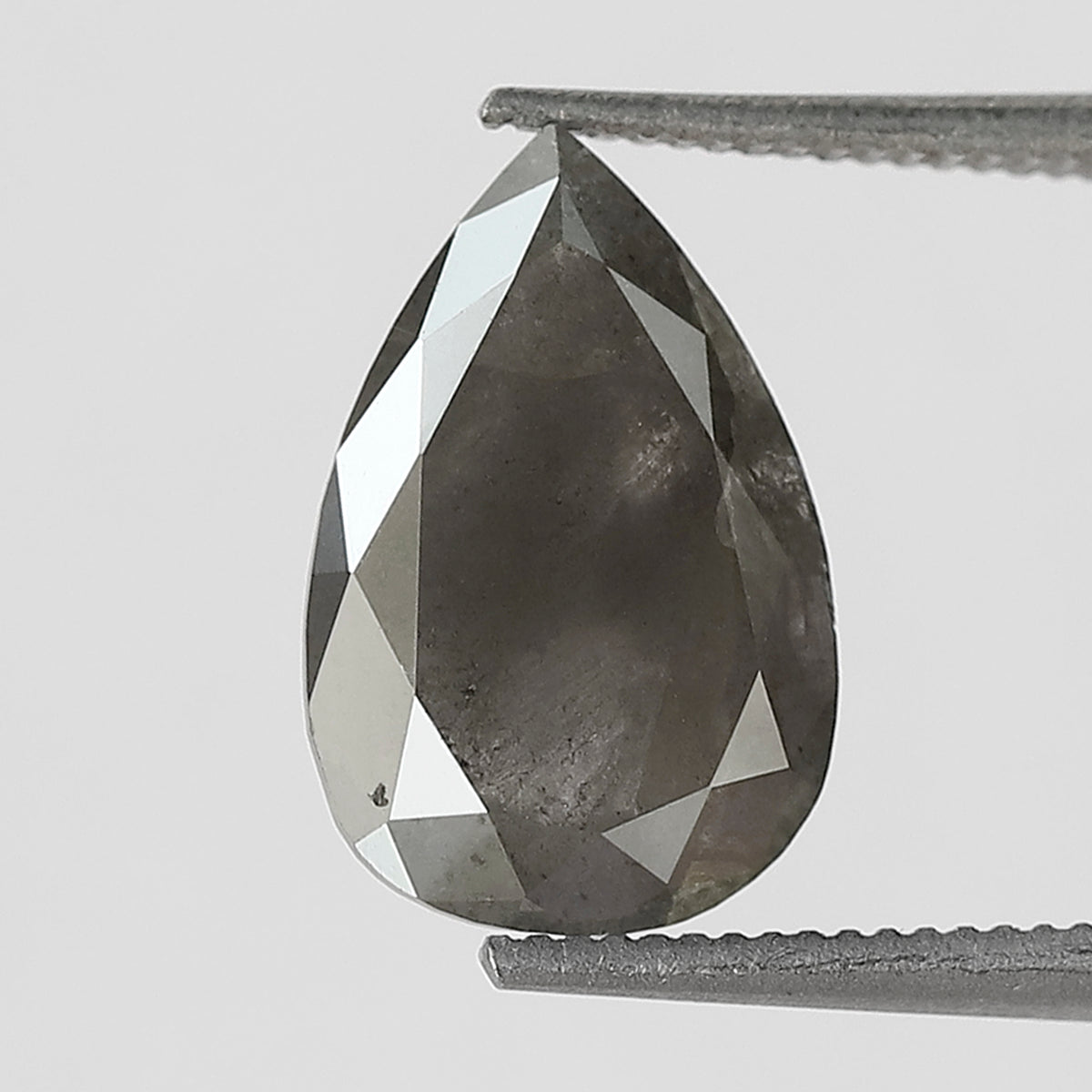 1.96 CT Pear Shape Salt and Pepper Diamond 11.50 MM Loose Natural Grey Black Color Diamond