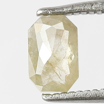 0.60 Ct Emerald Cut Yellowish Rustic Diamond | 6.40 mm Natural Conflict Free Loose Diamond