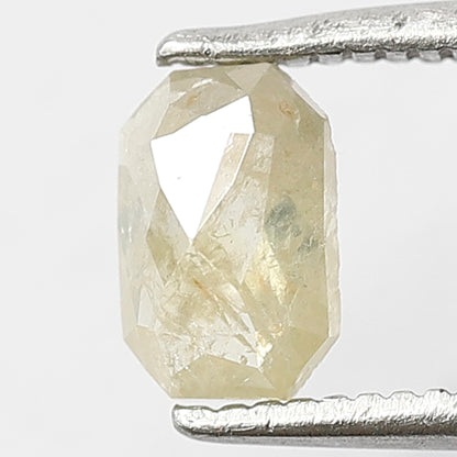 0.60 Ct Emerald Cut Yellowish Rustic Diamond | 6.40 mm Natural Conflict Free Loose Diamond