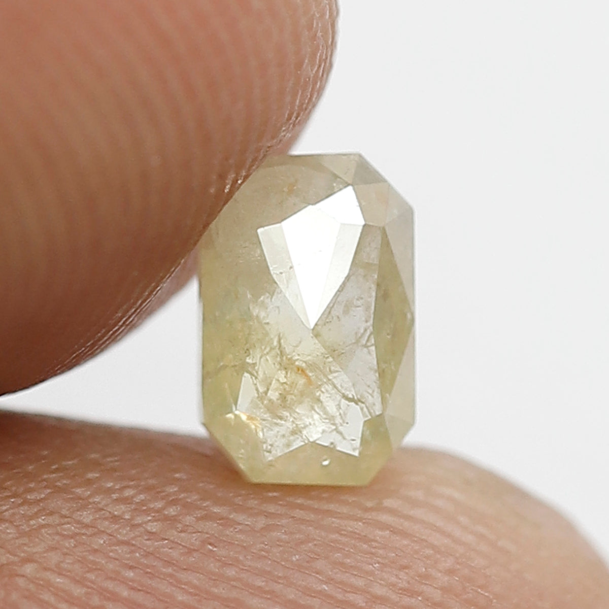 0.60 Ct Emerald Cut Yellowish Rustic Diamond | 6.40 mm Natural Conflict Free Loose Diamond