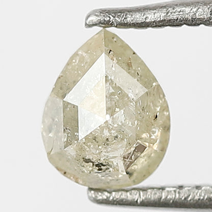 Pear Cut 0.59 Ct Natural Light Yellowish Rustic Diamond | 5.80 mm Conflict Free Loose Diamond Gift