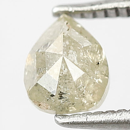 Pear Cut 0.59 Ct Natural Light Yellowish Rustic Diamond | 5.80 mm Conflict Free Loose Diamond Gift