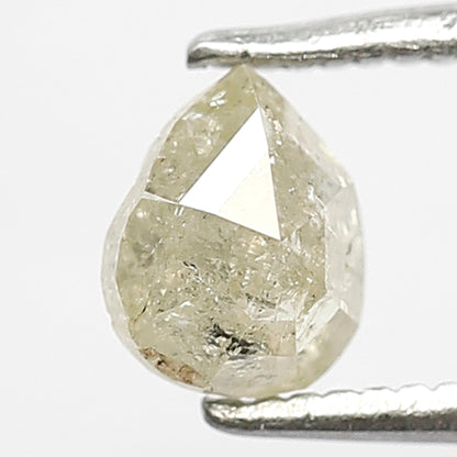 Pear Cut 0.59 Ct Natural Light Yellowish Rustic Diamond | 5.80 mm Conflict Free Loose Diamond Gift