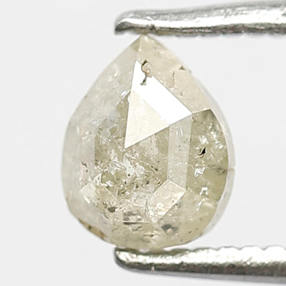 Pear Cut 0.59 Ct Natural Light Yellowish Rustic Diamond | 5.80 mm Conflict Free Loose Diamond Gift