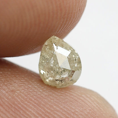 Pear Cut 0.59 Ct Natural Light Yellowish Rustic Diamond | 5.80 mm Conflict Free Loose Diamond Gift