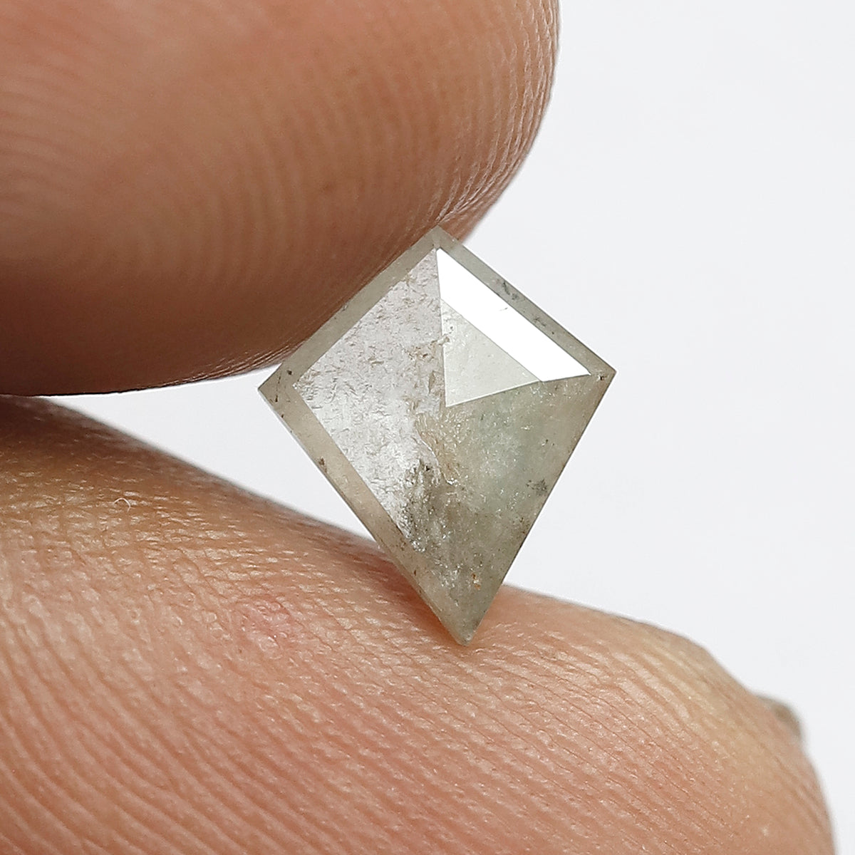 0.83 CT Kite Shape Salt and Pepper Ethical Diamond, Natural Misty White Loose Diamond For Bridal Ring and Jewelry
