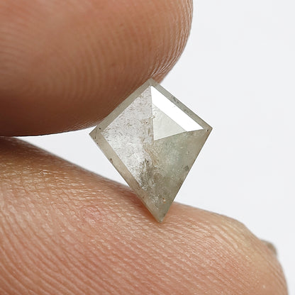 0.83 CT Kite Shape Salt and Pepper Ethical Diamond, Natural Misty White Loose Diamond For Bridal Ring and Jewelry