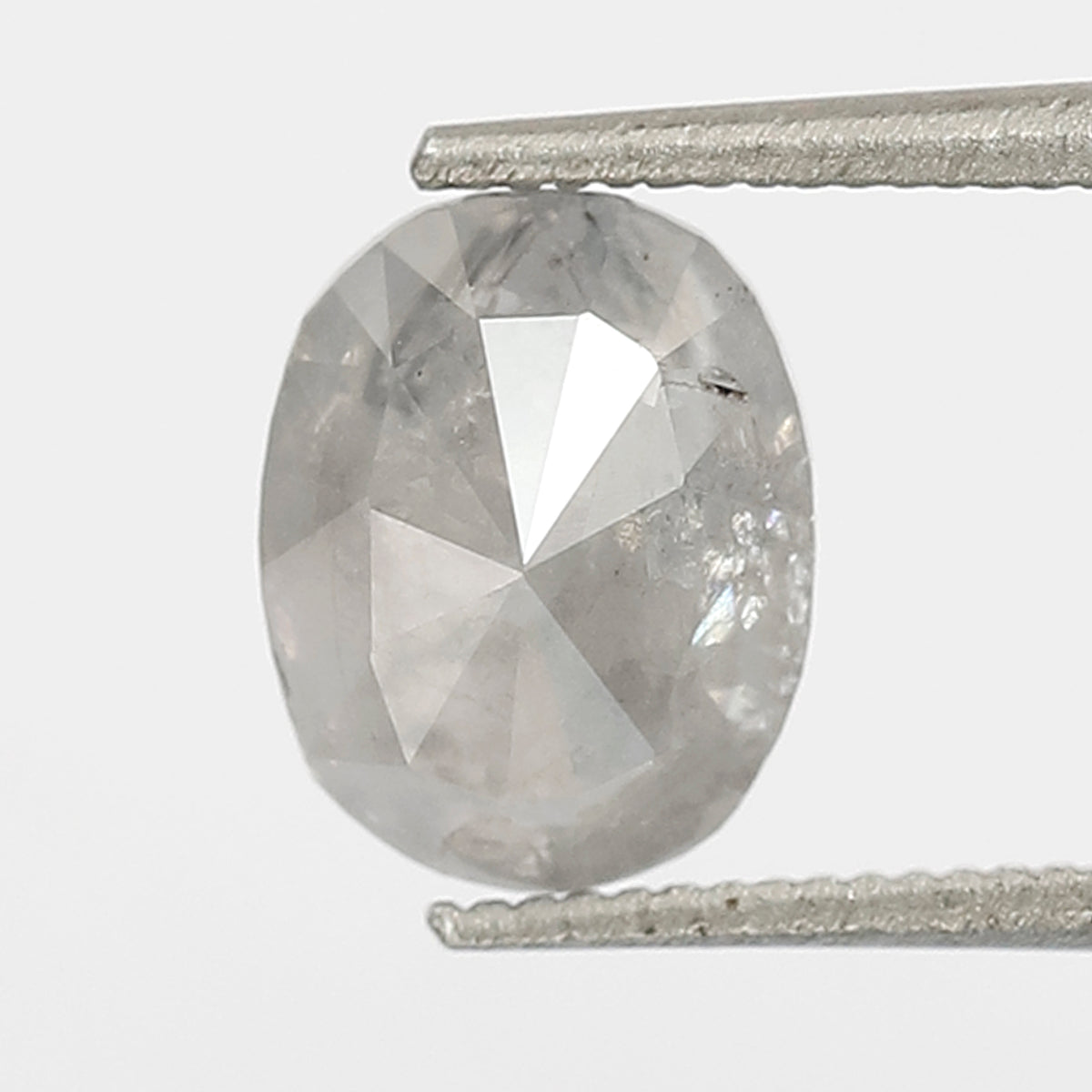 1.44 CT Oval Shape Salt and Pepper Diamond 7.50 MM Loose Natural Misty white Color Diamond