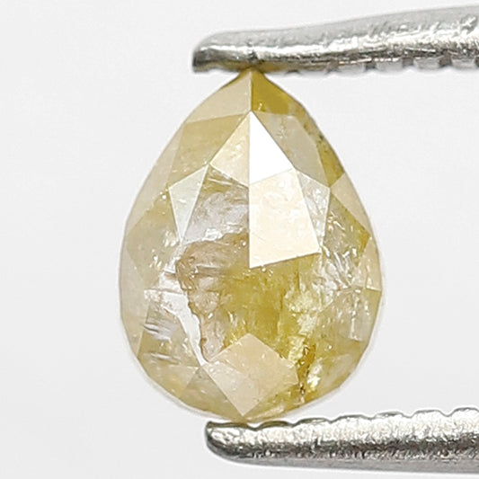 Natural 0.51 Ct Yellow Pear Diamond | 5.90 x 4.50 mm Rustic Conflict Free Loose Stone for Bridal Ring