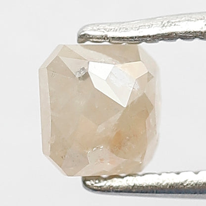 0.58 CT Asscher cut Ethical Loose Diamond, Natural Misty Yellow Conflict Free Rustic Diamond