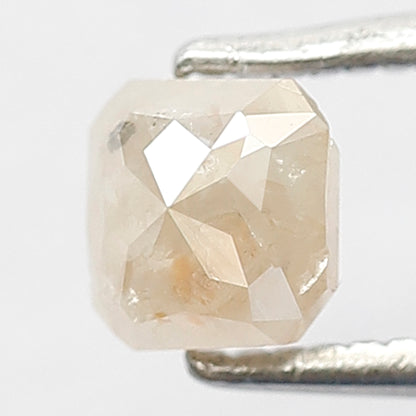 0.58 CT Asscher cut Ethical Loose Diamond, Natural Misty Yellow Conflict Free Rustic Diamond