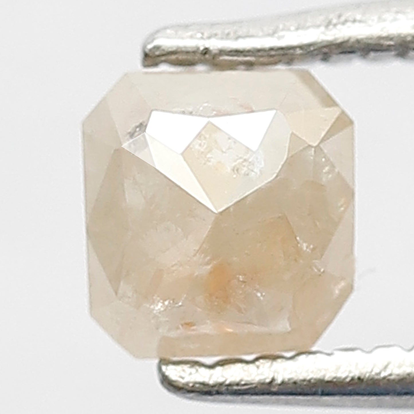 0.58 CT Asscher cut Ethical Loose Diamond, Natural Misty Yellow Conflict Free Rustic Diamond