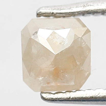 0.58 CT Asscher cut Ethical Loose Diamond, Natural Misty Yellow Conflict Free Rustic Diamond