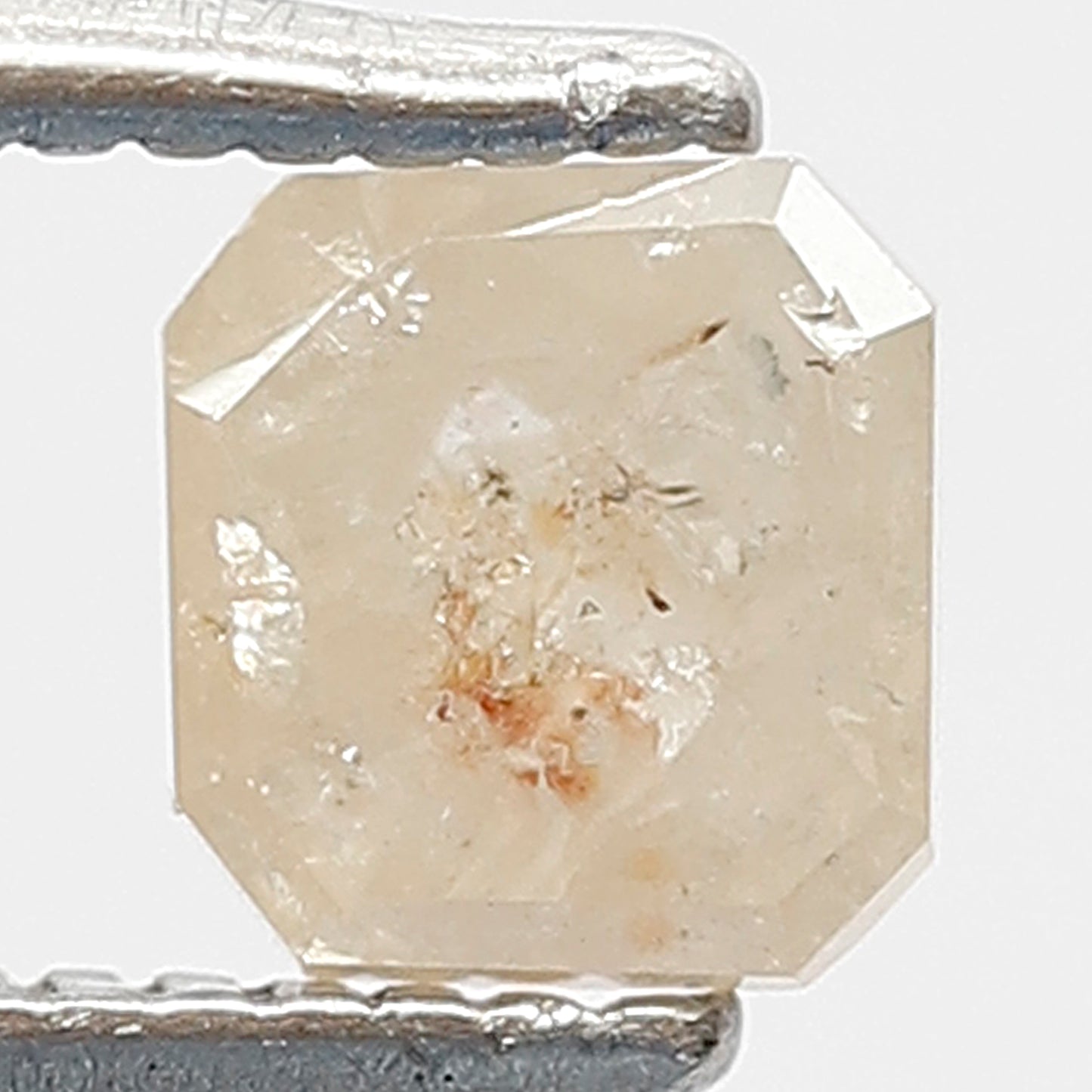 0.58 CT Asscher cut Ethical Loose Diamond, Natural Misty Yellow Conflict Free Rustic Diamond