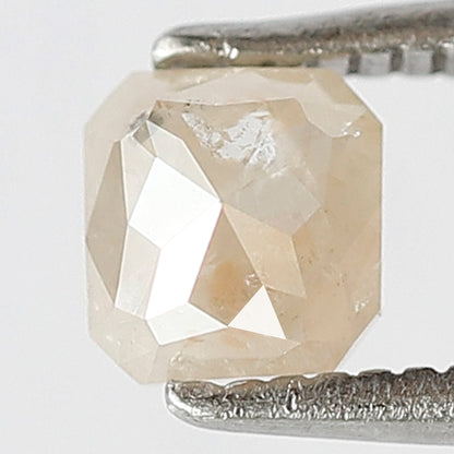 0.58 CT Asscher cut Ethical Loose Diamond, Natural Misty Yellow Conflict Free Rustic Diamond