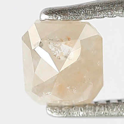 0.58 CT Asscher cut Ethical Loose Diamond, Natural Misty Yellow Conflict Free Rustic Diamond