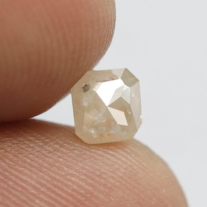 0.58 CT Asscher cut Ethical Loose Diamond, Natural Misty Yellow Conflict Free Rustic Diamond