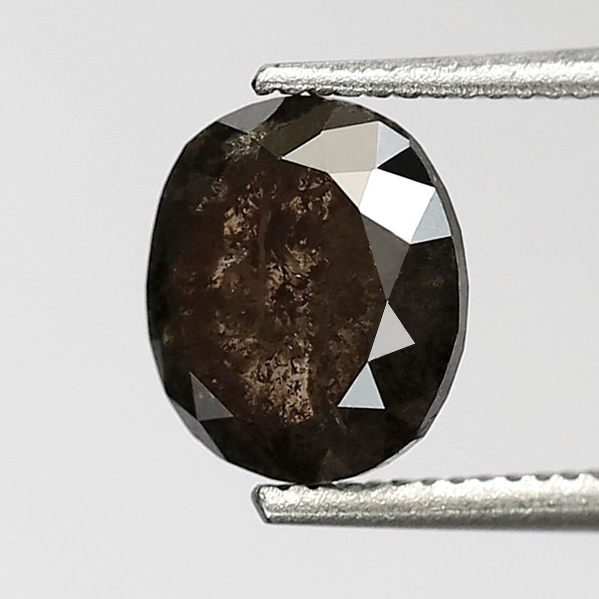 1.29 CT Oval Shape Salt and Pepper Diamond 6.50 MM Loose Natural Grey Black Color Diamond