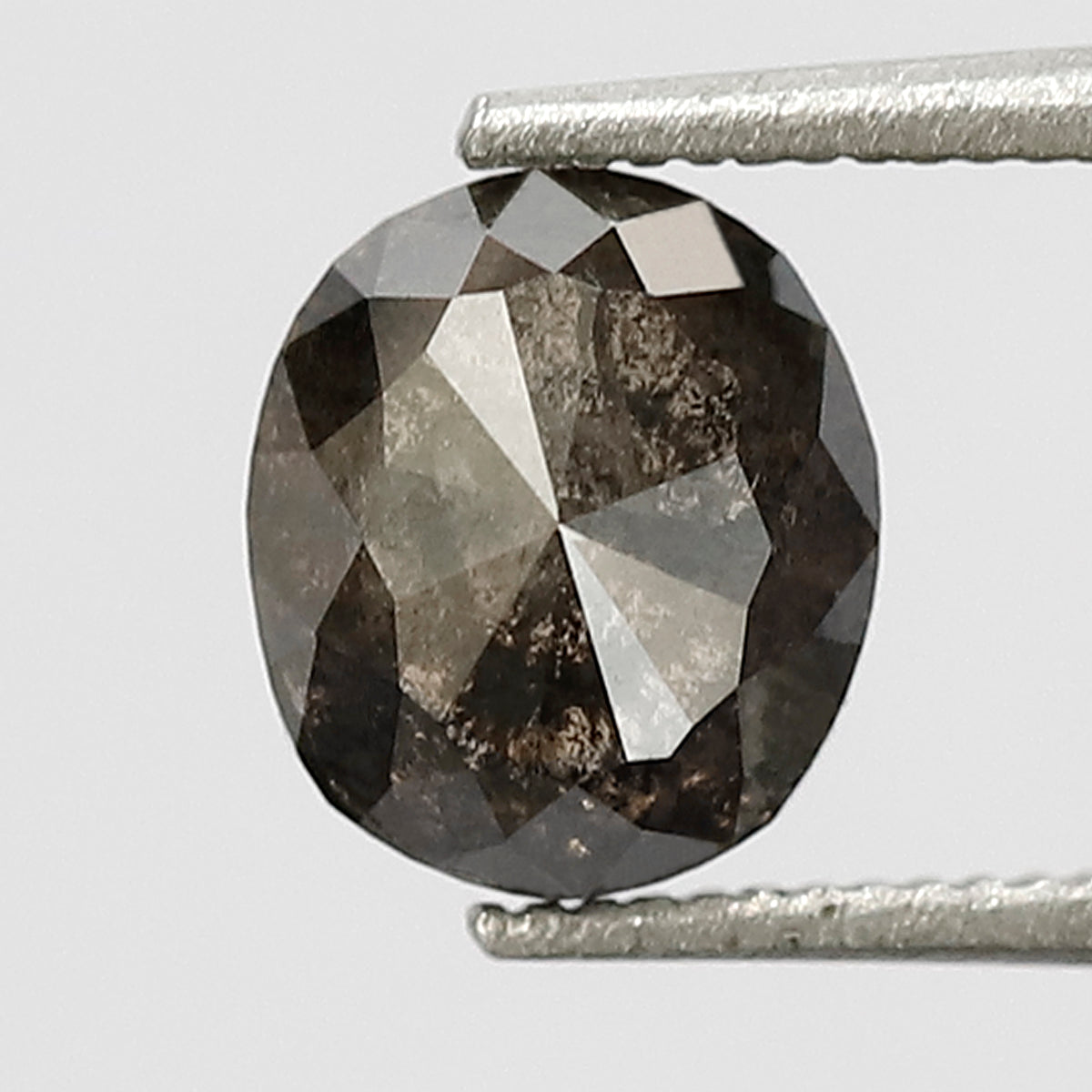 1.29 CT Oval Shape Salt and Pepper Diamond 6.50 MM Loose Natural Grey Black Color Diamond