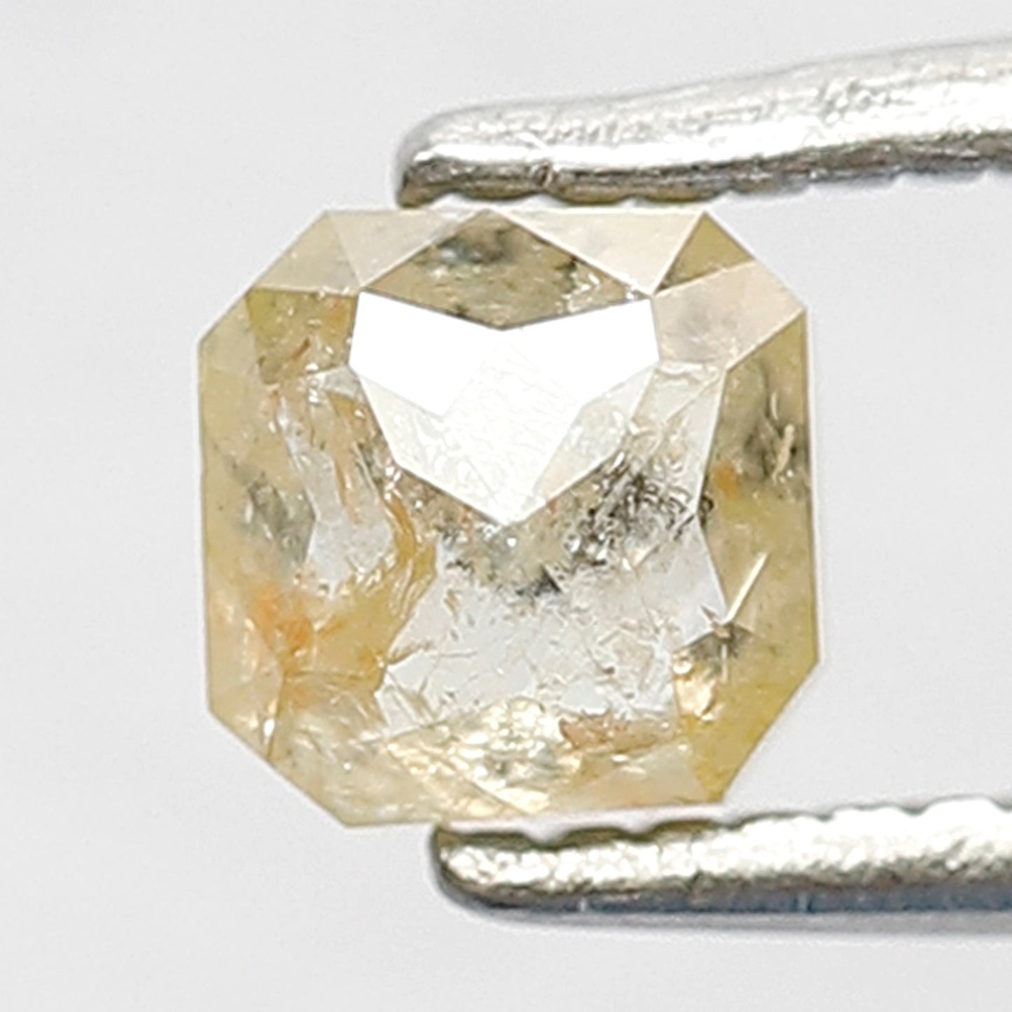 Natural 0.56 Ct Yellowish Asscher cut Diamond | 4.40 mm Rustic Earth Mined Loose Stone for Women Ring