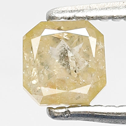 Natural 0.56 Ct Yellowish Asscher cut Diamond | 4.40 mm Rustic Earth Mined Loose Stone for Women Ring