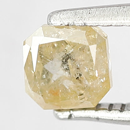 Natural 0.56 Ct Yellowish Asscher cut Diamond | 4.40 mm Rustic Earth Mined Loose Stone for Women Ring