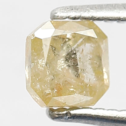 Natural 0.56 Ct Yellowish Asscher cut Diamond | 4.40 mm Rustic Earth Mined Loose Stone for Women Ring