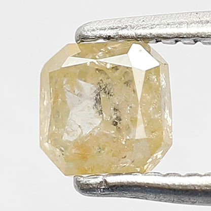 Natural 0.56 Ct Yellowish Asscher cut Diamond | 4.40 mm Rustic Earth Mined Loose Stone for Women Ring