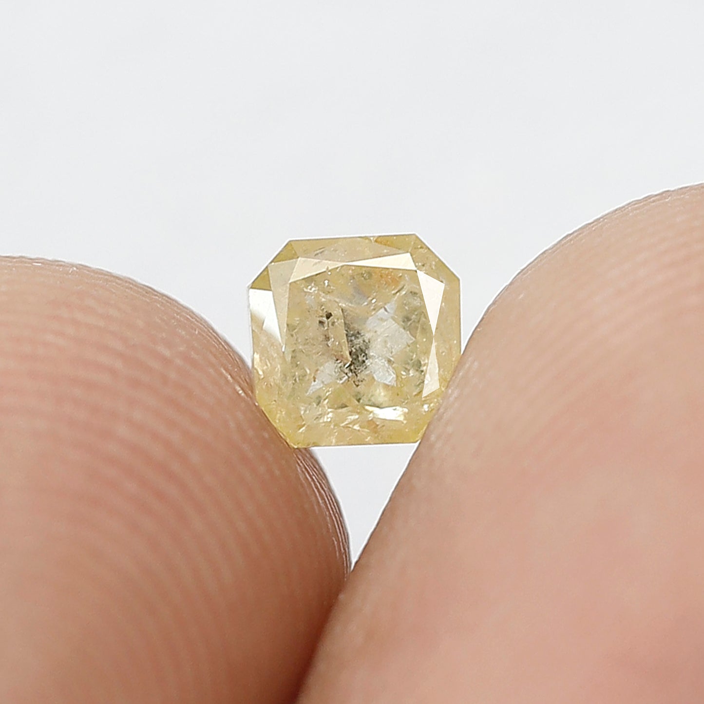 Natural 0.56 Ct Yellowish Asscher cut Diamond | 4.40 mm Rustic Earth Mined Loose Stone for Women Ring