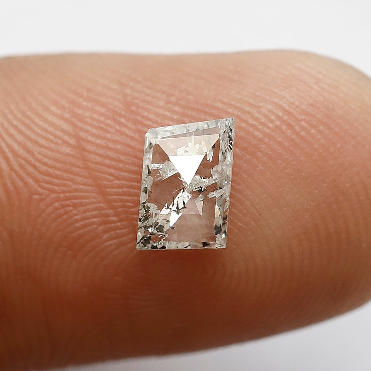 0.48 CT Rhombus cut Loose Diamond 6.30 MM Natural white Color Salt and Pepper Diamond For Jewelry