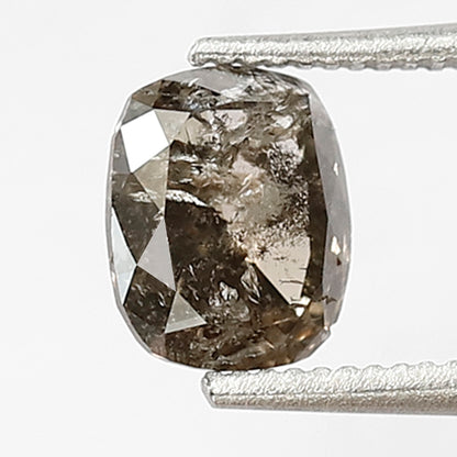 0.74 CT oval Shape Salt and Pepper Diamond 5.70 MM Natural champagne black Color Diamond For Engagement Ring