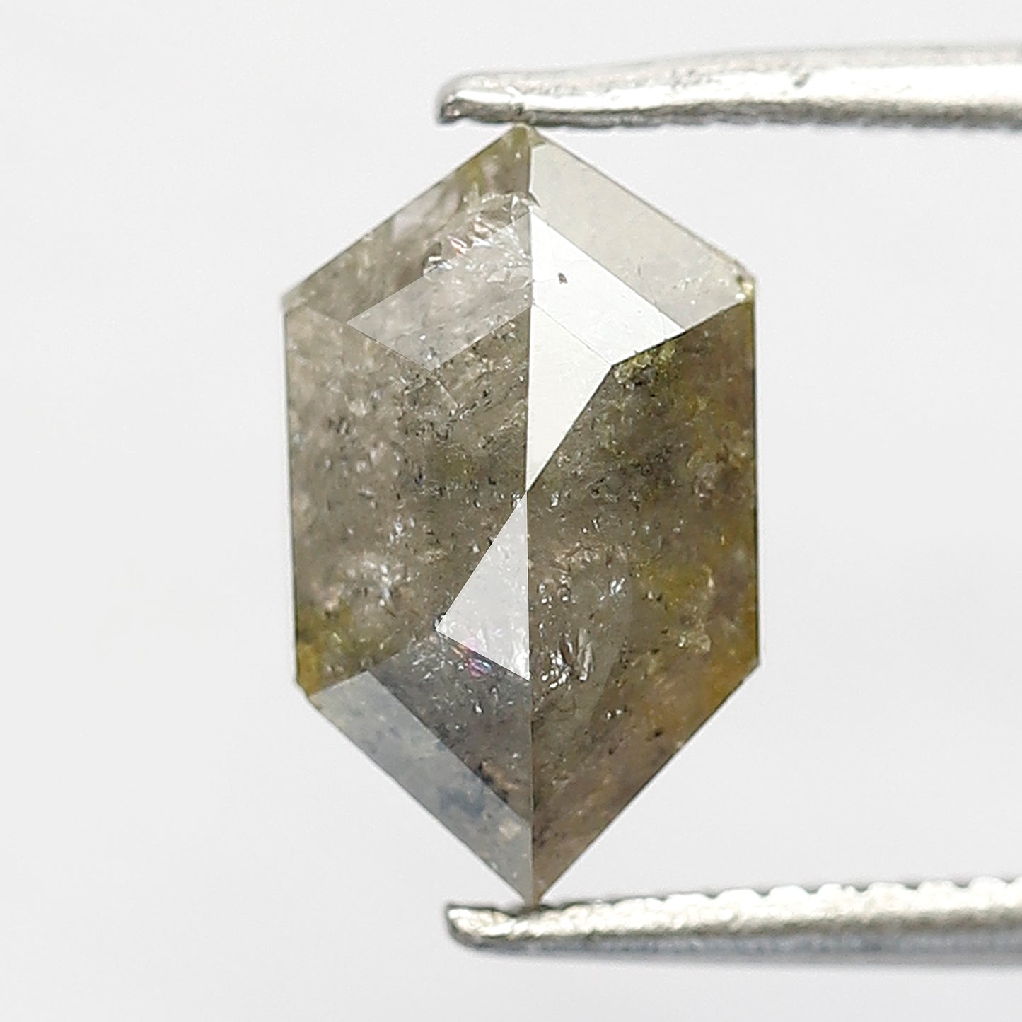 2.08 Ct Hexagon Natural Diamond | 10 mm Grayish Green Conflict Free Loose Diamond for Pendant & Ring