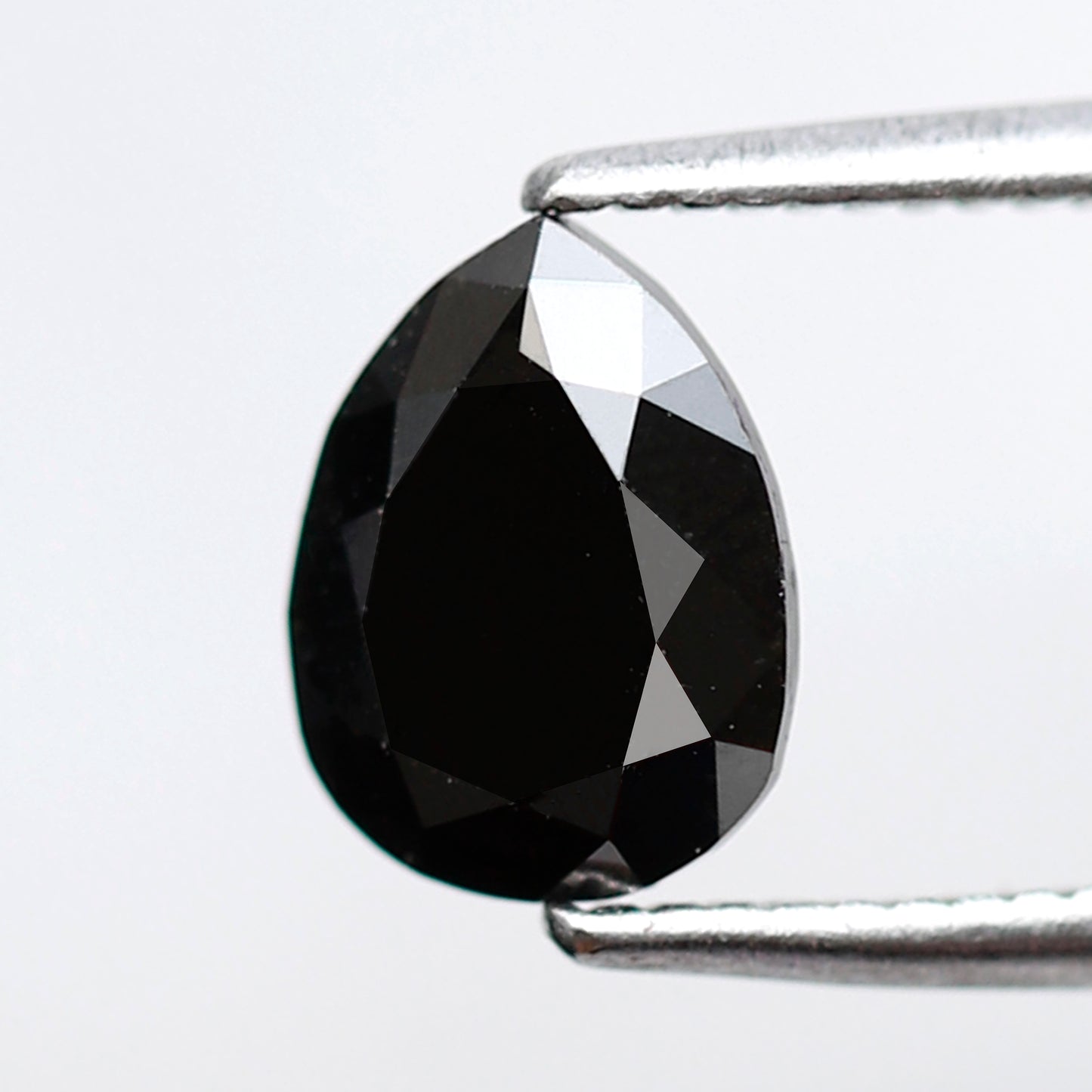 Natural Treated Pear Shape 1.11 CT Loose Diamond, 7.40 mm Earth Mined Black Diamond For Making Jewelry