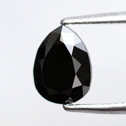 Natural Treated Pear Shape 1.11 CT Loose Diamond, 7.40 mm Earth Mined Black Diamond For Making Jewelry