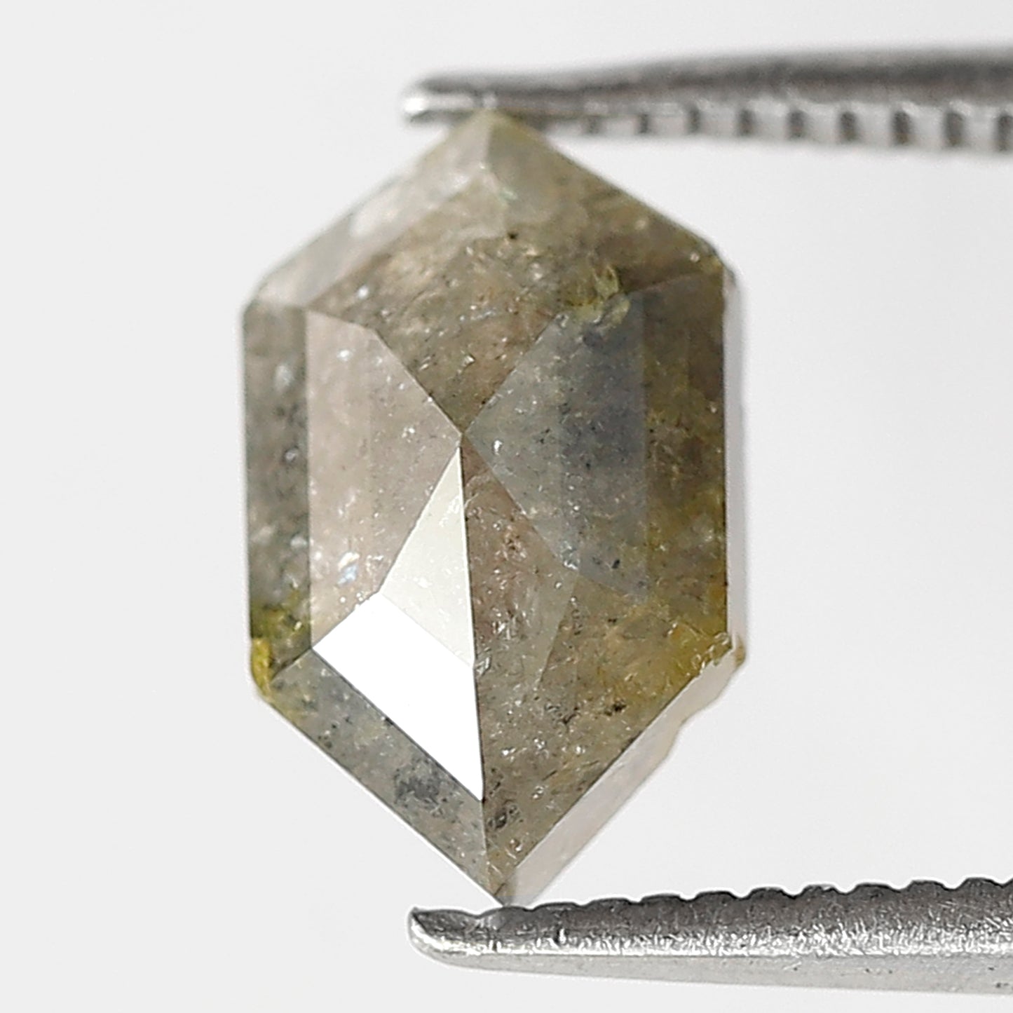 2.08 Ct Hexagon Natural Diamond | 10 mm Grayish Green Conflict Free Loose Diamond for Pendant & Ring