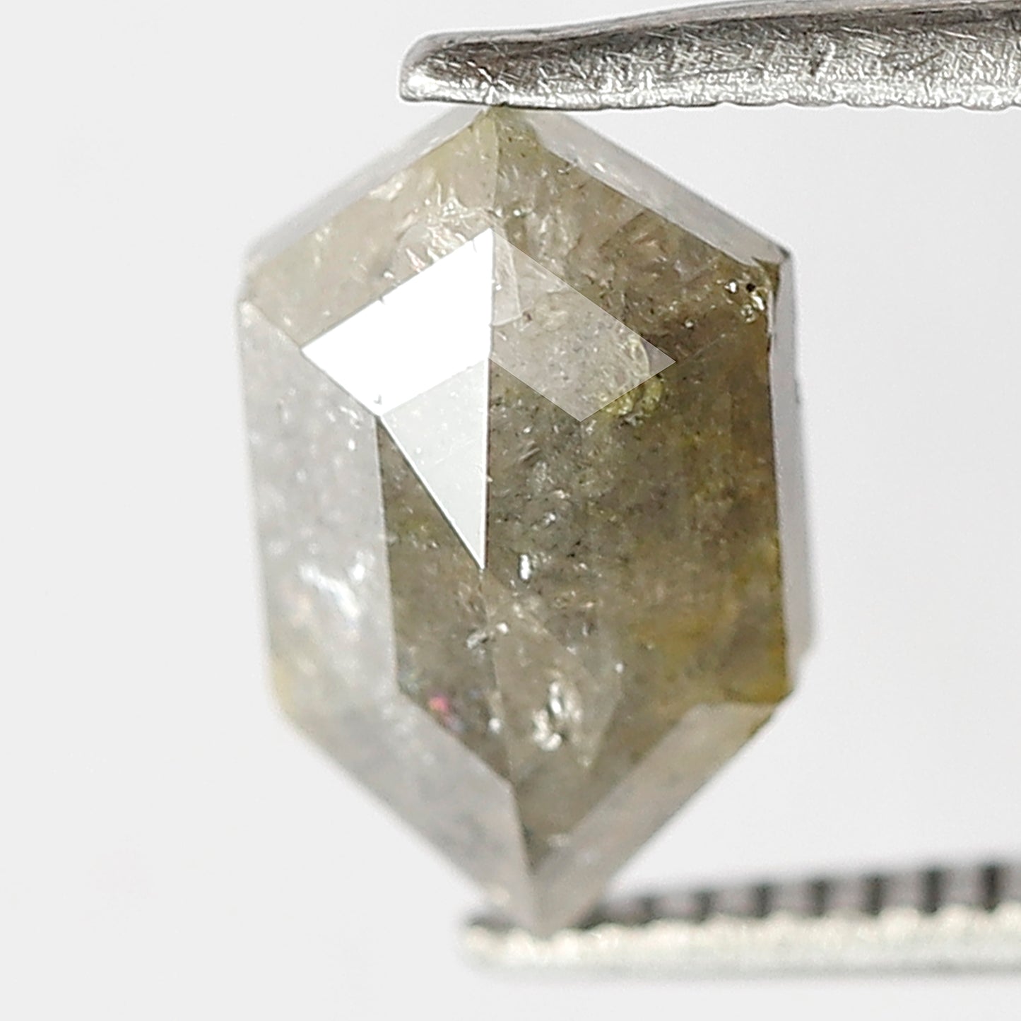 2.08 Ct Hexagon Natural Diamond | 10 mm Grayish Green Conflict Free Loose Diamond for Pendant & Ring