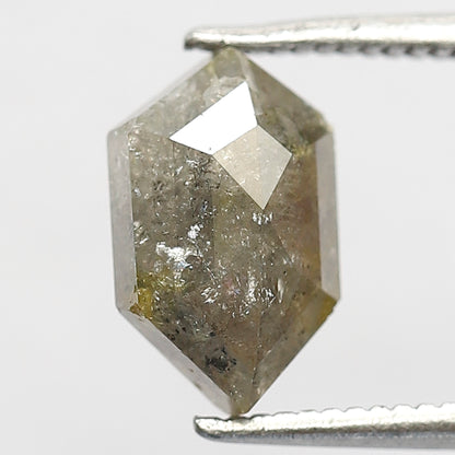 2.08 Ct Hexagon Natural Diamond | 10 mm Grayish Green Conflict Free Loose Diamond for Pendant & Ring