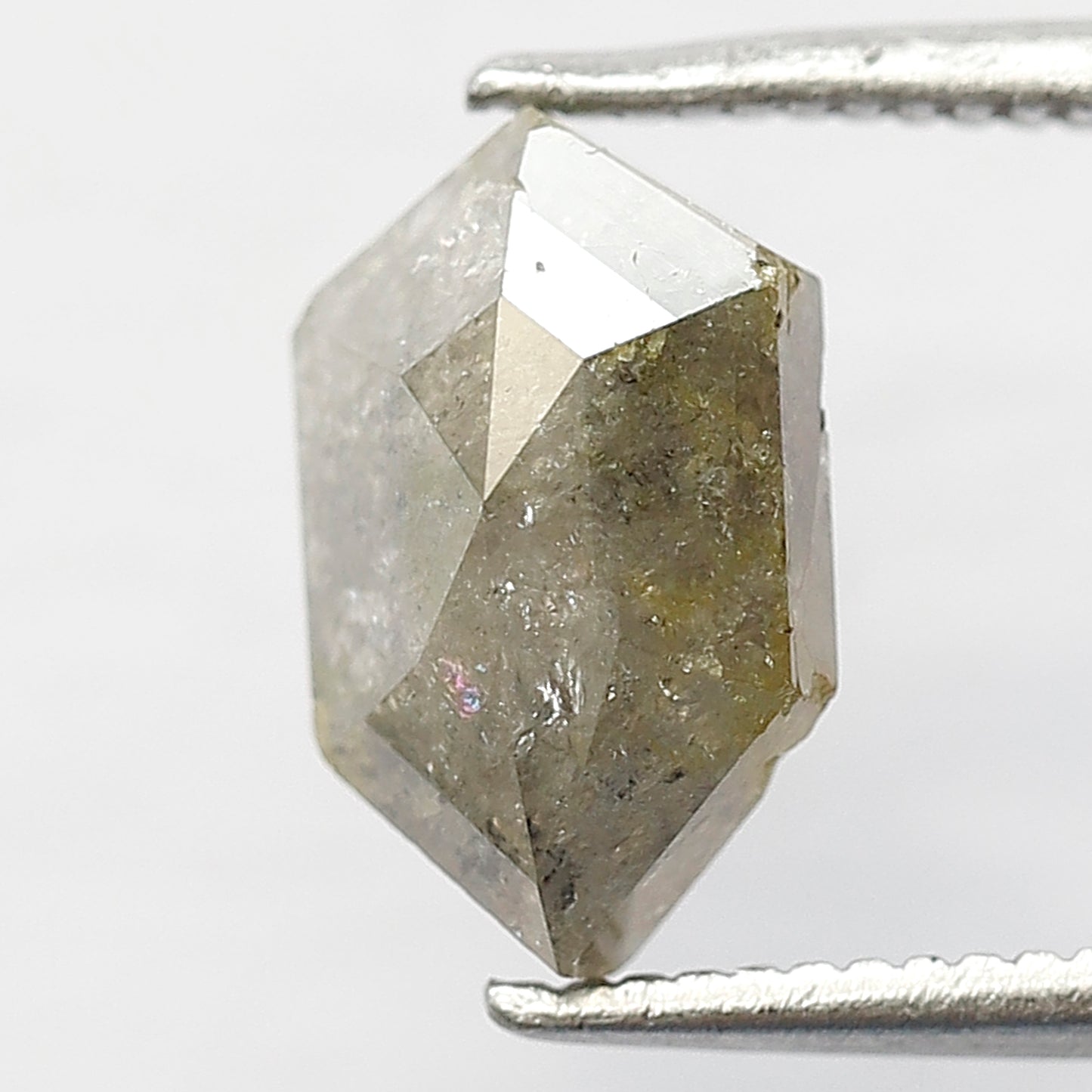 2.08 Ct Hexagon Natural Diamond | 10 mm Grayish Green Conflict Free Loose Diamond for Pendant & Ring