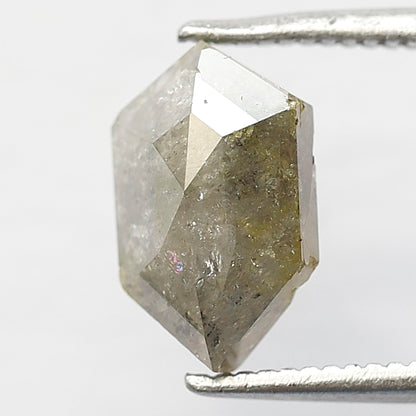 2.08 Ct Hexagon Natural Diamond | 10 mm Grayish Green Conflict Free Loose Diamond for Pendant & Ring