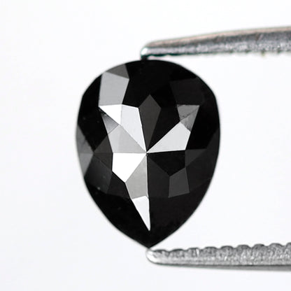 Natural Treated Pear Shape 1.11 CT Loose Diamond, 7.40 mm Earth Mined Black Diamond For Making Jewelry