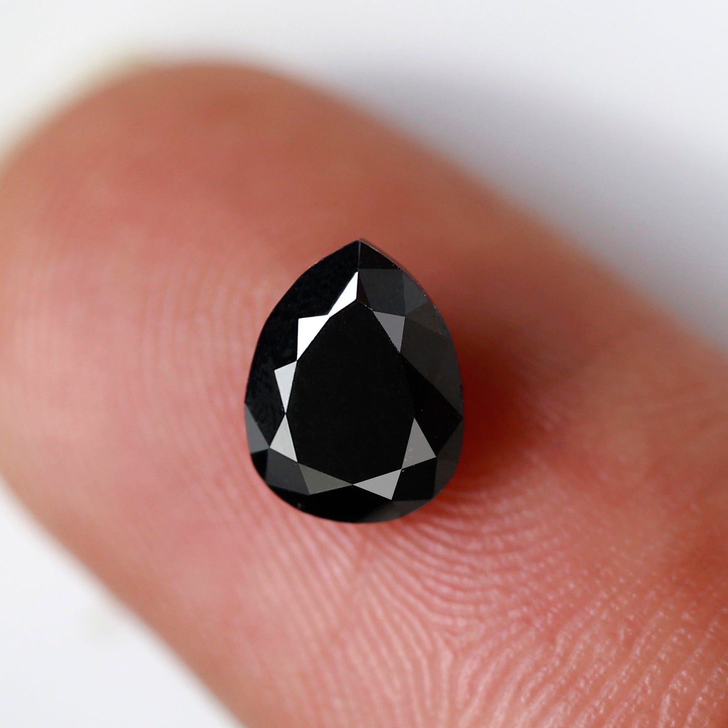 Natural Treated Pear Shape 1.11 CT Loose Diamond, 7.40 mm Earth Mined Black Diamond For Making Jewelry