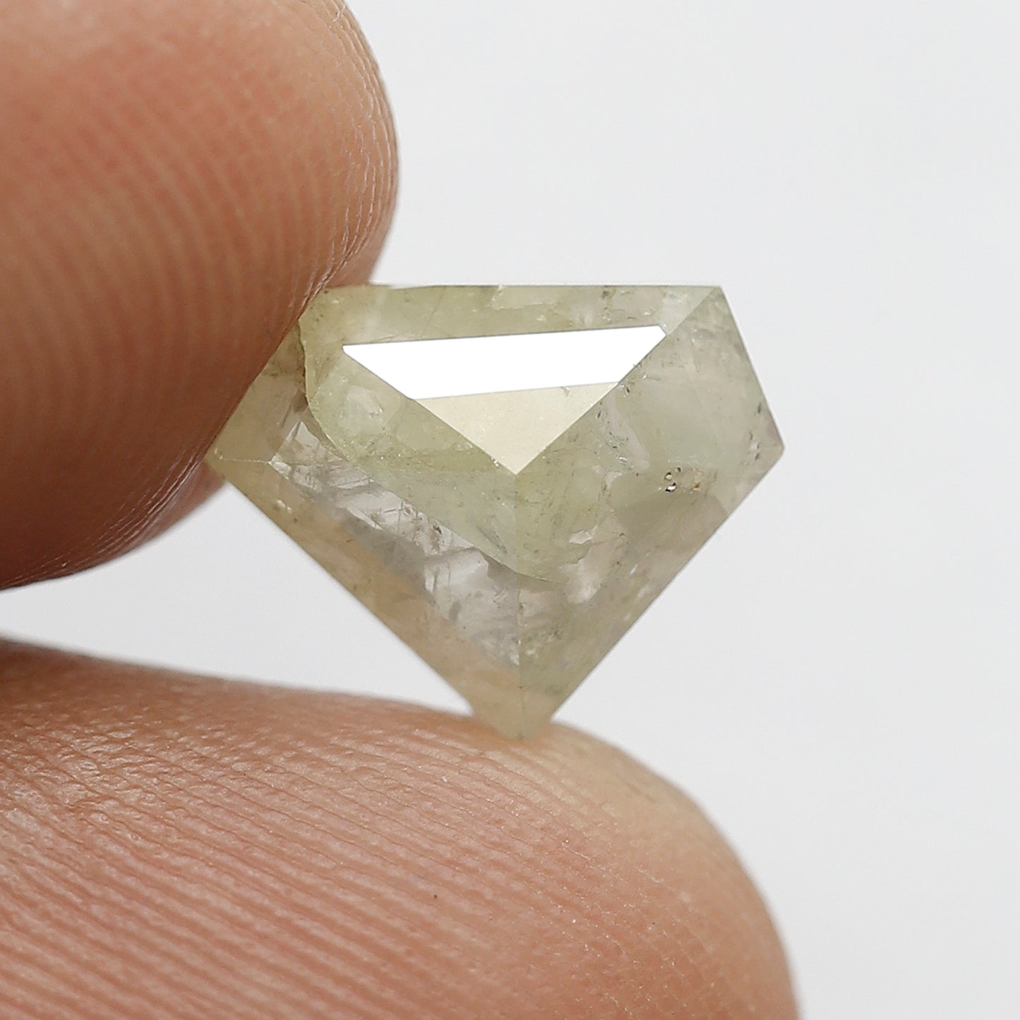 Diamond Shape 2.00 Ct Natural Grayish Green Diamond | 8.60 mm Conflict Free Loose Diamond for Jewelry